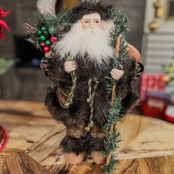 Rustic Old World Woodland Mountain Man Santa Tabletop Christmas Decor , 16”H - Picture 10 of 12